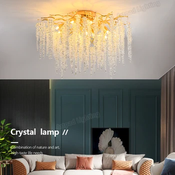 Artpad Moderné Crystal LED Luster Pre Domáce Spálne, Obývacia Izba Stropné Svietidlo Krytý Nordic Dekor Prívesok Svietidlo 2