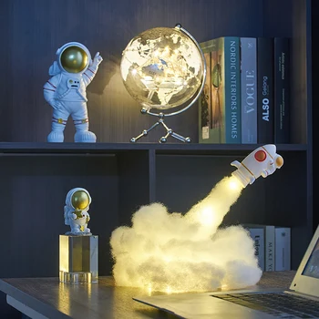 Astronaut Dekor Moderného Domova Príslušenstvo, Svietiace ozdoby Izba Office Desktop Dekorácie, Darčeky, Darček Rodiny DIY Bastet 5