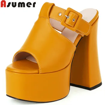 ASUMER 2022 Veľkosť 35-46 Nový Patent Kožené Sandále na Platforme Ženy Extrémne Vysoké Podpätky, Topánky Dámske Jednoduché Letné Šaty Topánky 11