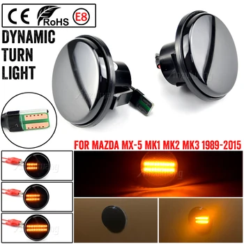 Auto Turn Signálu, Dynamické LED Bočné Obrysové Svetlo Repeater Lampa Tečie Indikátor pre Mazda MX5 MK1 1989-2015 16
