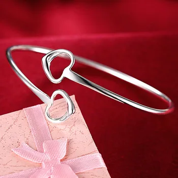BABYLLNT Nový Príchod 925 Sterling Silver Šperky Heart-Shape Otvoriť Láske, Náramky, Prívesky Pre Ženy Móda Dary 1