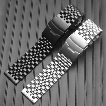 BEAFIRY Sledovať Band 20 mm 22 mm Kvalitnej Nerezovej Ocele Hodinky Remienok Silver Black Watchband pre Mužov, Ženy, pre huawei samsung Pásu 12