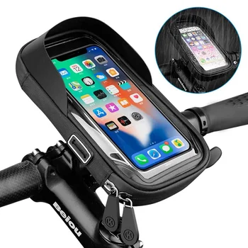 Bicykel Telefón Dotykový Displej Taška 6.4 palcový Bicykel Držiak na Riadidlá Nepremokavé Bicykel Motocykel Držiaka Telefónu, pre iPhone 12Pro Samsung 7