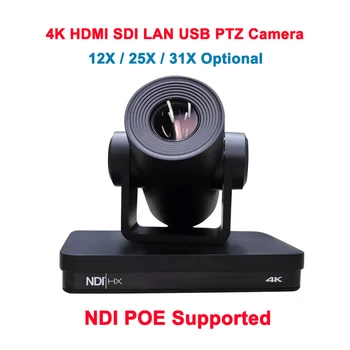Black 4K NDI PTZ Poe Fotoaparát 12X 25X 31X Optický Zoom HDMI/SDI/USB/IP Live Streaming Video Až 4K60fps Nízku Latenciu Pre Cirkev 8