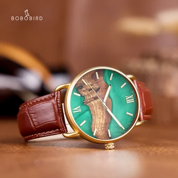 Bobo Vták Hout Hars Horloges Voor Mannen Luxe Merk Montre Homme Quartz Horloges Mannelijke Klok Eenvoudige Horloge Geschenken