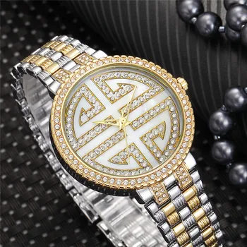 Cezhraničné značky hot štýl dámske hodinky OEM tvorivé sledovať set s diamond módne trendy nepremokavé quartz hodinky 9