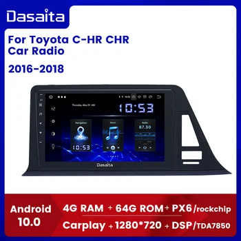 Dasaita Android 10.0 GPS pre Toyota C-H CHR autorádia 2016 2017 2018 Auto Stereo Multimediálny Prehrávač TDA7850 MAX10 Carplay DSP