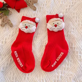 Deti Vianočné Ponožky Vianoce, Santa Claus Strom Elk Nový Rok Baby Chlapci, Dievčatá Sokken Pletené Silikónový protišmykový Poschodí Ponožky Vianočný Darček