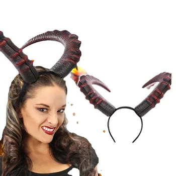 Diabol Horn Halloween Dekorácie Cosplay Kostým, Rekvizity Vlasy Príslušenstvo Pokrývku Hlavy Pokrývky Hlavy Strana Navrhne Headdress Maska, Hairband 2
