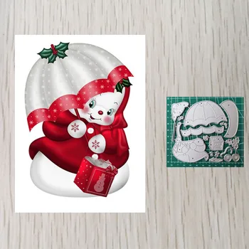 Dieťa Snehuliak Rezanie Kovov Zomrie Veselé Vianoce Zomrie Pre Scrapbooking Ručné Pohľadnice 3
