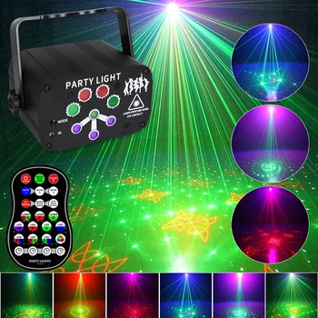 Disko Svetlá RGB Laser Projektor Strobo DJ Party Aktivované Zvukom Pohyblivé Hlavy Blikajúce USB 5V Fáze Lampa BeamClub Vianoce Domov