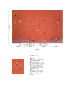 Domáce dekorácie na stenu materiál Ručne maľované hodvábne tapety maľby kvetov veľa obrázkov optonal 7