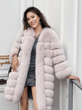 Dvakrát čelil Bunda Oblečenie Reálne Jeseň Zimný Kabát Ženy Fox Kožušiny kórejský Bundy jaqueta feminina MY939 1