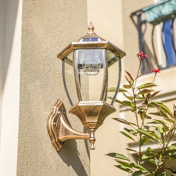 Európska Záhradné Nástenné svietidlo Solárne Nástenné svietidlo Outdoor IP65 Ochranu Vodotesný Domácnosti LED Senzor Záhradné nástenné lampy, Osvetlenie 4