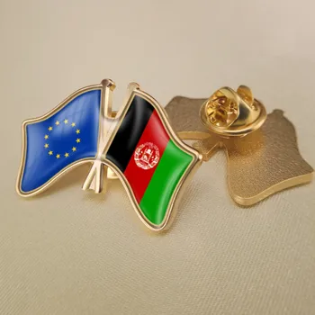 Európskej Únie a v Afganistane Prešiel Dvakrát Priateľstvo Vlajky Preklopke Kolíky Brošňa Odznaky 9