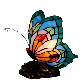 Európsky Štýl Záhrady Motýľ, Stolná Lampa S Us/eu Plug V E27, Nočné Lampy, Obývacia Izba Domácnosti Štúdia Zdobí Stolná Lampa 12