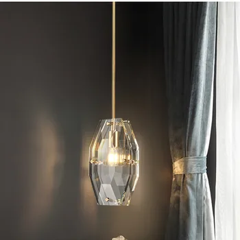 Francaix Prívesok Lampa Populárne Luxusné krištáľové Sklenené lustre Visí Lampa Spálňa Reštaurácia kuchyňa Domov loft Malý prívesok svetlo