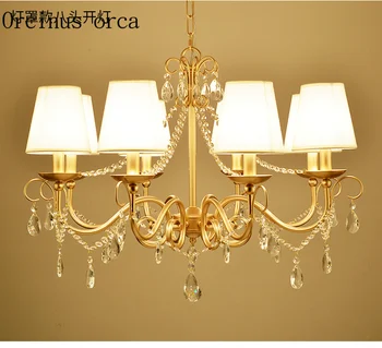 Francúzsky luxus zlato krištáľový luster obývacia izba, spálňa Európsky štýl tvorivé osobnosti LED všetky medi krištáľové lampy 4