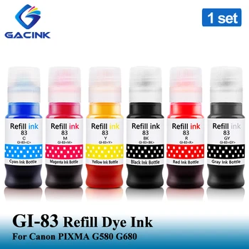 GACINK GI-83 GI83 GI 83 Náplň Farbivo Atrament Pre Canon PIXMA G580 G680 Vysoká Kvalita Skvelý na báze Vody, Náplň Atrament Fľaša 6 Farieb