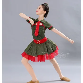 H2681 Deti Latinské Tanečné Šaty, Kostým Dievča, Džezový Tanec Výkon Sequin Oblečenie Študent Profesionálnej Súťaži Dancewear 5