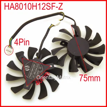 HA8010H12SF-Z 12V 0.34 A 75mm 4Wire 4Pin Pre Dataland HD7750 HD7770 Grafická Karta Chladiaci Ventilátor 6