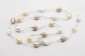 hot predaj prírodné sladkovodné perly Barokovom štýle perly dlhý náhrdelník náramok módne šperky 3