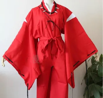 Inuyasha Cosplay Kostým Jasne Červenej Uniforme, S Náhrdelník 12