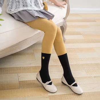 Jeseň dievčatá Vyšívané Pantyhose Stredne Hrubé, Šitie Bavlnené Ponožky Legíny Veľkoobchod