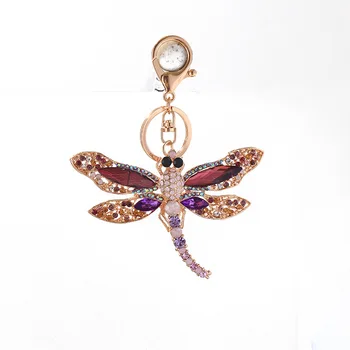 Keychain Šperky Roztomilý Dragonfly Pani Darček Keychain Crystal Drahokamu Auto Prívesok Módne Muži a ženy Nosia Wild Šperky 9