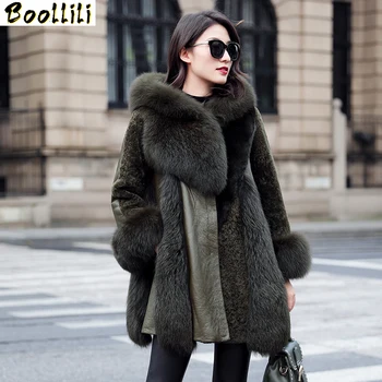 Kožušiny Boollili Prírodné Kabát Ženy 100% Vlna Bunda Ženy Oblečenie 2023 Fox Kožušiny Vetrovka S Kapucňou Reálne Kožušiny Zimný Kabát Ženy 4