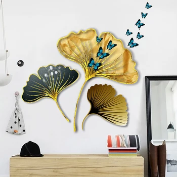 Kreatívne Ginkgo Leaf Samolepky na Stenu ako samolepiace Domáce Dekorácie Doplnky, Tapety Nordic Plagát Obývacej Miestnosti Dekorácie 15