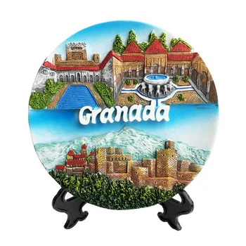 Kreatívne ručne maľované živice remesiel dekoratívne disk ozdoby na Alhambra Palace in Granada, Španielsko 3