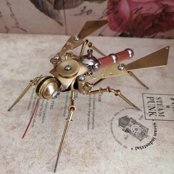 Kreatívne steampunk mechanické hmyzu zlaté komár ozdoby punk štýl full metal model ručné remeslá 4