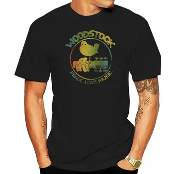Kvalitné Tričká Nový Štýl Autentické Woodstock 3 Dní Mieru Hudby Farebné Logo Gitara Vták T-shirt top Anime Bežné Oblečenie 3