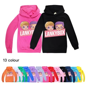Lankybox Cartoon Bavlna 3D Kapucňou Chlapci Dievčatá Tlač s Kapucňou, 2-16Yeas deti na Jar a Jeseň, Street Fashion Mikina 14
