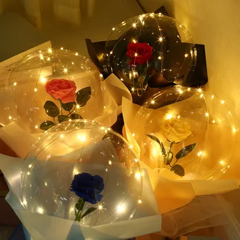 Led Light Rose Balóny Narodeniny, Valentína Darček Deň matiek, Svadobné Dekorácie, Vianočné Gule Led Balón Ruže Kytice 1