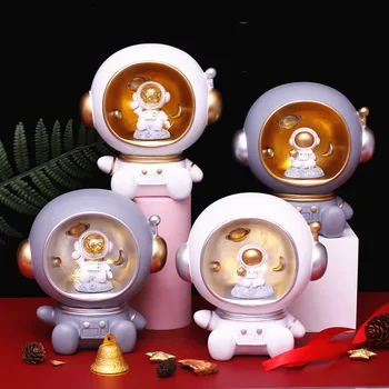 LED Nočné Svetlo Astronaut Spaceman Resinových Doplnkov Svetlo Tvorivé stolná Lampa Svetlo Darček Pre Deti, Baby, Deti Miestnosti Dekorácie 2