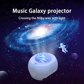 LED Star Galaxy Projektor Farebné Hviezdne Nebo Nočné Svetlo technológie Bluetooth-kompatibilné Reproduktor Deti Spálne Dekorácie Atmosféru Lampa 10