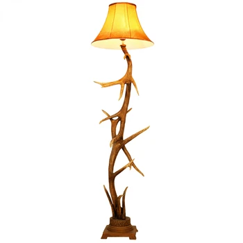 lesný roh antler dizajn s lampou odtiene starožitné nočná lampa stojí svetlo poschodí s klietkou 3