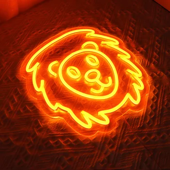 Lev Neónový nápis s orange osvetlenie na detskej Izby ,Dekorácie, Neónové Svetlo 5