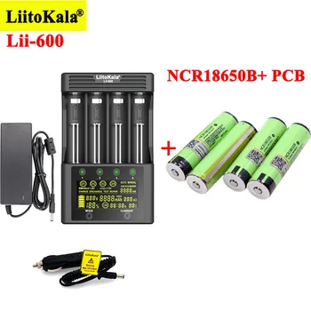 LiitoKala NCR18650B 3400mAh Nabíjateľné batérie s Lii-600 Nabíjačka pre 3,7 V Li-ion 18650 21700 26650 1.2 V, AA NiMH 2