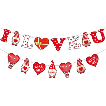 Milujem ťa Valentína Vytiahnuť Vlajka Trpaslík Láska Cake Malá Karta, Svadobné Party Dekor Happy Valentine ' s Day 2022 Strana Dodávky 6