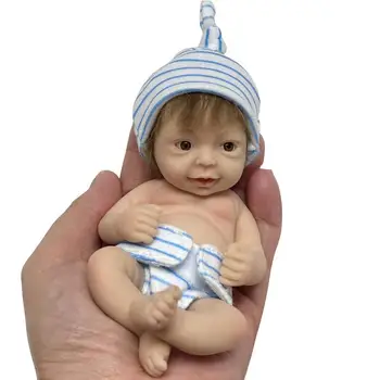 Mini Silikónových Dieťa 6 Palcový Miniatúrne Dieťa Bábiky Baby Bábiky Novorodenca Bábiky A Oblečenia Nastaviť Darček Pre Deti 10