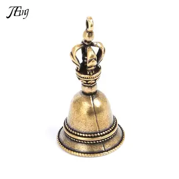 Mosadz Remeselné Die-odlievanie Drop Magic Bell Tlačidlo Auto Tlačidlo Vietor Bell Tibetskej Bronzový Zvon Kreatívny Darček Domáce Dekorácie Prívesok 7