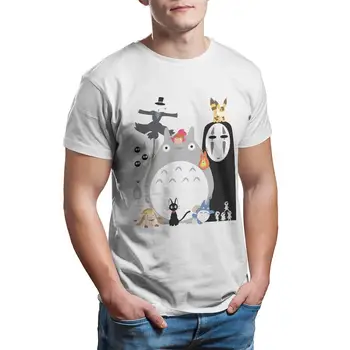 Muži T-Shirts Môj Sused Totoro Ducha Preč Zábavné Bavlna Tee Tričko Anime Hayao Miyazaki Štúdio Ghibli Tričká Oblečenie 4XL 5XL 8