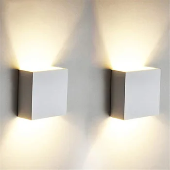mycyk Krytý nástenné svietidlo LED nástenné svietidlo moderného jednoduché dekoratívne lampy, 2 farby teplá biela studená biela kocka žiarovka 6w Domáce Osvetlenie
