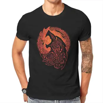 Mytológiu Vikingovia Fenrir Vlk T-Shirt Mužov Úžasné 100% Bavlna Tee Tričko Krátky Rukáv T Shirt Vytlačený Topy 2