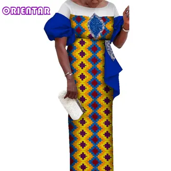 Móda Afriky Šaty pre Ženy Afriky Vosk Tlač Šaty Patchwork Tradičné Africké Oblečenie Dashiki Župan Africaine WY7365 13