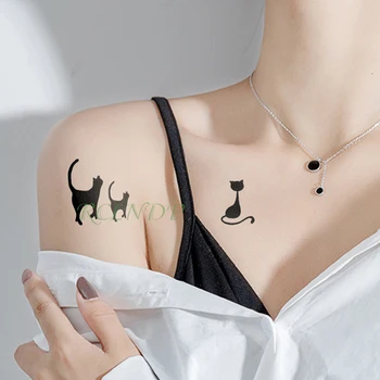 Nepremokavé Dočasné Tetovanie Nálepky Mačka, Pes Falošné Tatto Flash Tetovanie Tatouage Krku Ruku Nohy rameno pre Dievča Ženy Muži 16