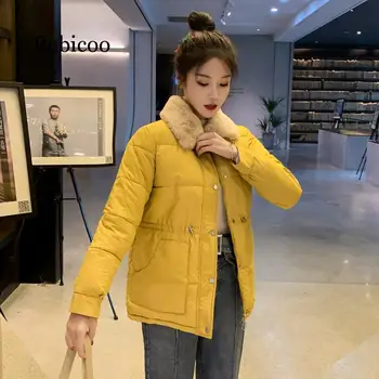 Nová špeciálna ponuka zimné dámske bavlnené dámske krátke časti hrubé kórejská verzia voľné bavlna kabát študent chlieb služby 9
